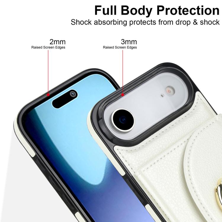 For iPhone Air Ring Holder Card Bag Skin Feel Phone Case