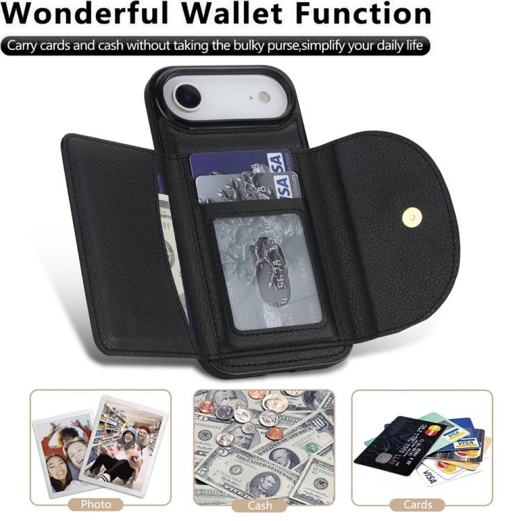For iPhone Air Ring Holder Card Bag Skin Feel Phone Case