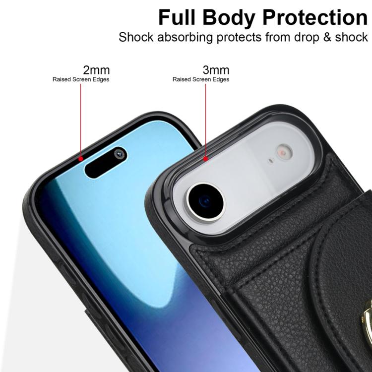 For iPhone Air Ring Holder Card Bag Skin Feel Phone Case