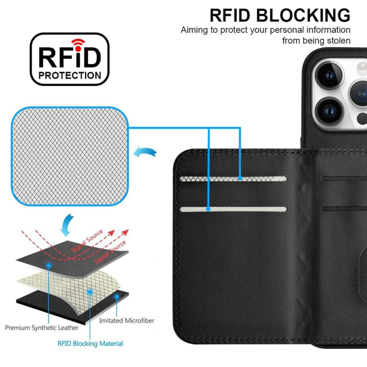 For iPhone 16 Pro Max Rhombic Texture Card Bag RFID Phone Case with Long Lanyard