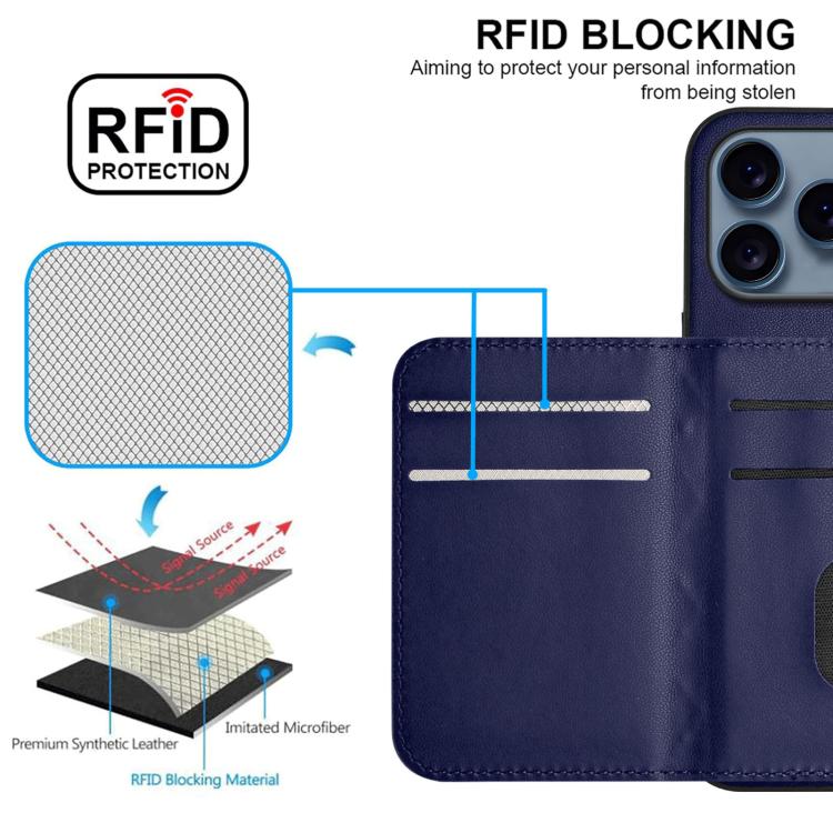 For iPhone 17 Pro Max Rhombic Texture Card Bag RFID Phone Case with Long Lanyard