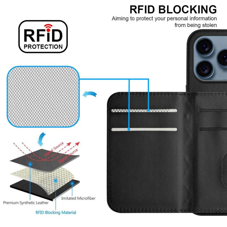 For iPhone 17 Pro Max Rhombic Texture Card Bag RFID Phone Case with Long Lanyard