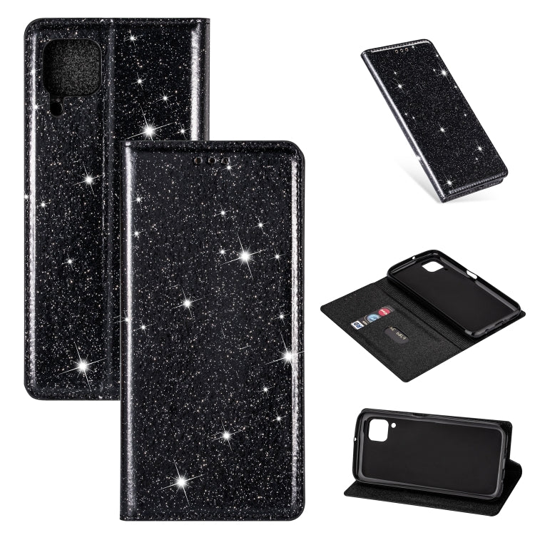 For Huawei P40 Lite Ultrathin Glitter Magnetic Horizontal Flip Leather Case with Holder & Card Slots
