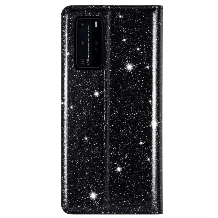 For Huawei P40 Ultrathin Glitter Magnetic Horizontal Flip Leather Case with Holder & Card Slots