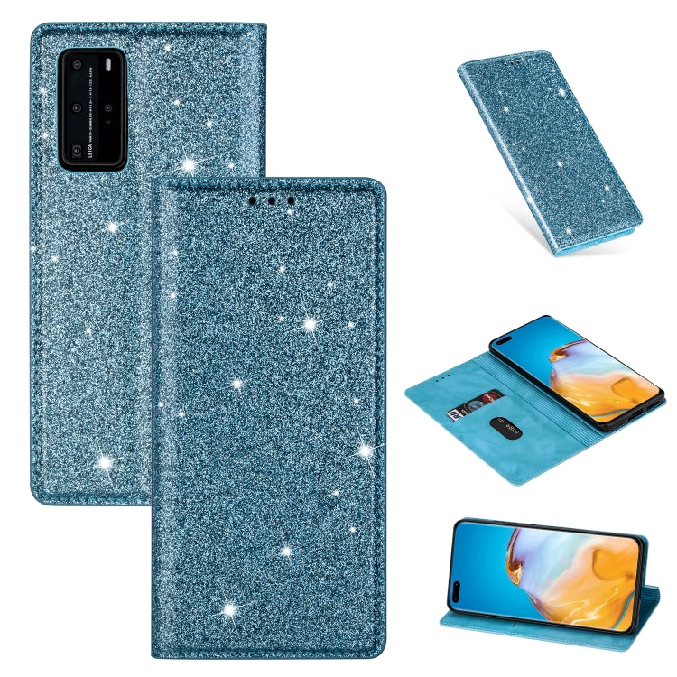 For Huawei P40 Pro Ultrathin Glitter Magnetic Horizontal Flip Leather Case with Holder & Card Slots