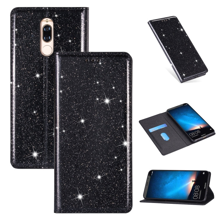 For Huawei Mate 10 Lite Ultrathin Glitter Magnetic Horizontal Flip Leather Case with Holder & Card Slots