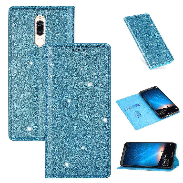 For Huawei Mate 10 Lite Ultrathin Glitter Magnetic Horizontal Flip Leather Case with Holder & Card Slots