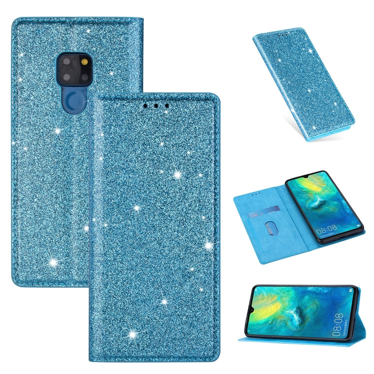 For Huawei Mate 20 Ultrathin Glitter Magnetic Horizontal Flip Leather Case with Holder & Card Slots