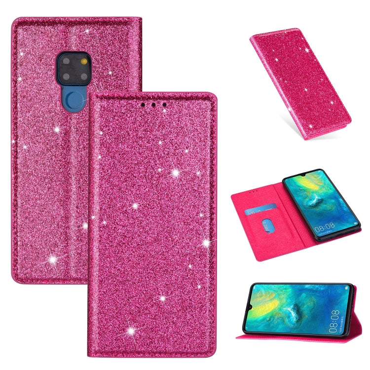 For Huawei Mate 20 Ultrathin Glitter Magnetic Horizontal Flip Leather Case with Holder & Card Slots