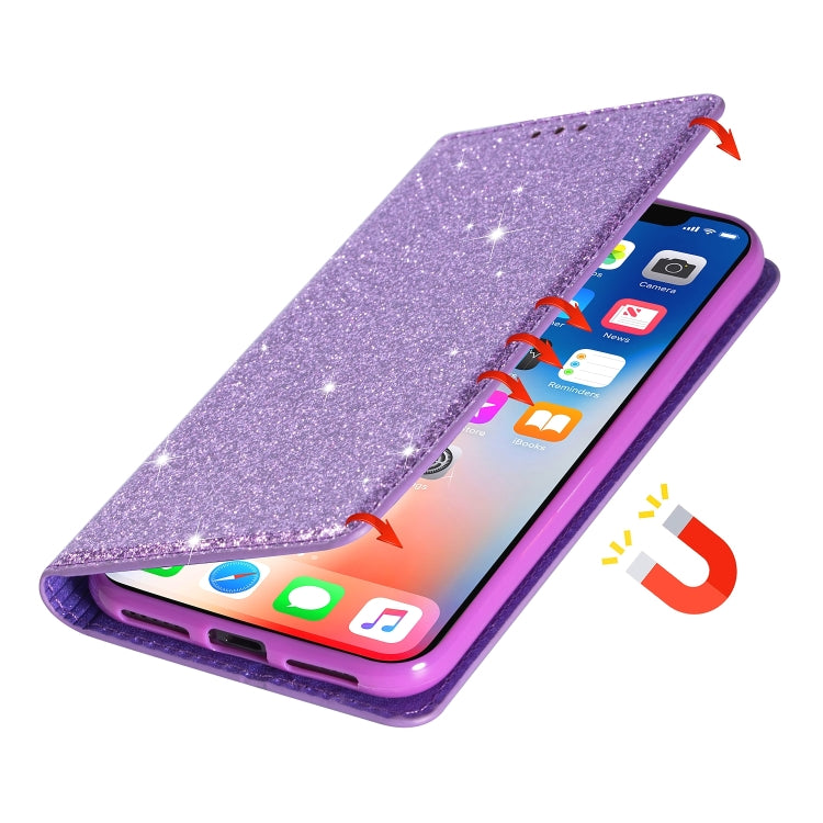 For Huawei Mate 20 Ultrathin Glitter Magnetic Horizontal Flip Leather Case with Holder & Card Slots