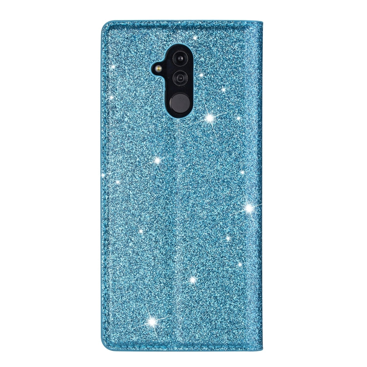For Huawei Mate 20 Lite Ultrathin Glitter Magnetic Horizontal Flip Leather Case with Holder & Card Slots(Sky Blue)
