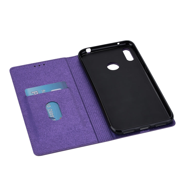 For Huawei Y6 (2019) Ultrathin Glitter Magnetic Horizontal Flip Leather Case with Holder & Card Slots