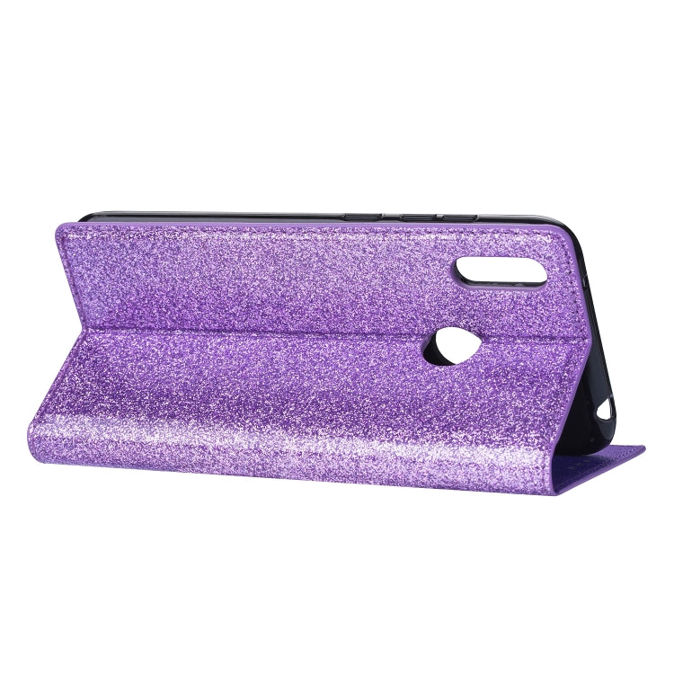 For Huawei Y6 (2019) Ultrathin Glitter Magnetic Horizontal Flip Leather Case with Holder & Card Slots