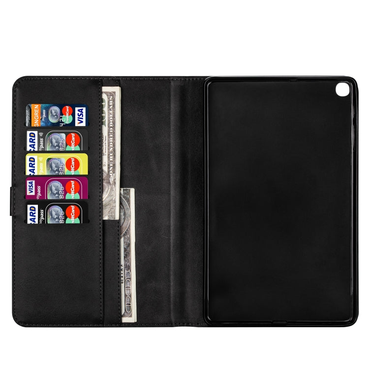 For Samsung Galaxy Tab A10.1 T510 / T515 Tablet Fashion Calf Texture Zipper Horizontal Flip Leather Case with Stand & Card Slots & Wallet & Wake-up / Sleep Function