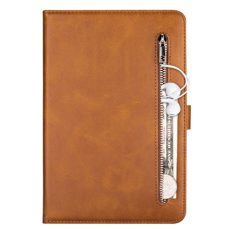 For Samsung Galaxy Tab A10.1 T510 / T515 Tablet Fashion Calf Texture Zipper Horizontal Flip Leather Case with Stand & Card Slots & Wallet & Wake-up / Sleep Function