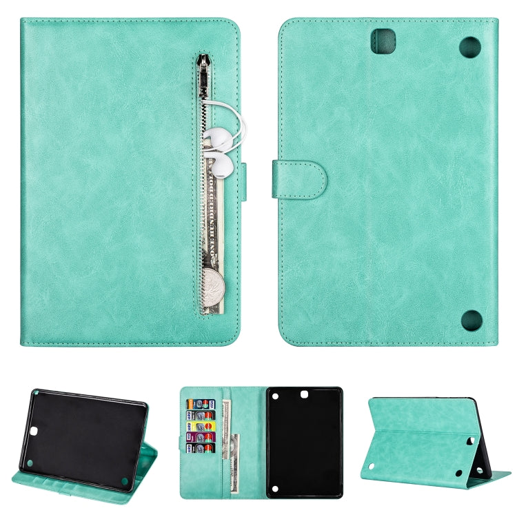 For Samsung Galaxy Tab A9.7 T550 Tablet Fashion Calf Texture Zipper Horizontal Flip Leather Case with Stand & Card Slots & Wallet & Wake-up / Sleep Function