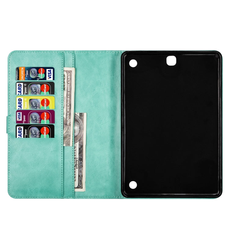 For Samsung Galaxy Tab A9.7 T550 Tablet Fashion Calf Texture Zipper Horizontal Flip Leather Case with Stand & Card Slots & Wallet & Wake-up / Sleep Function