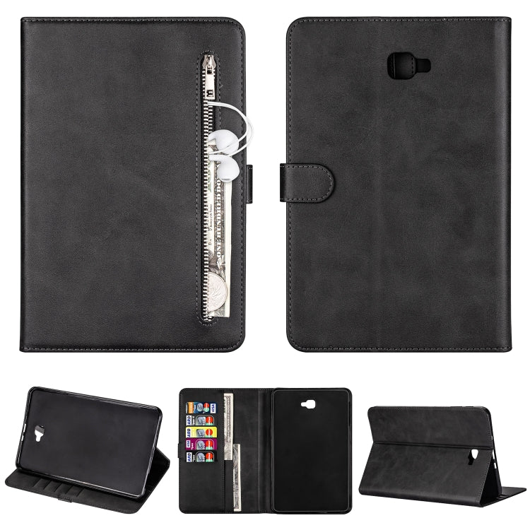 For Samsung Galaxy Tab A10.1 T850 / T585 Tablet Fashion Calf Texture Zipper Horizontal Flip Leather Case with Stand & Card Slots & Wallet & Wake-up / Sleep Function