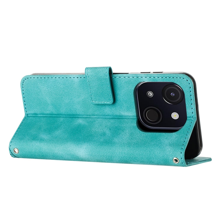 For itel A50C Dream Triangle Leather Phone Case with Lanyard