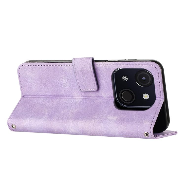 For itel A50C Dream Triangle Leather Phone Case with Lanyard