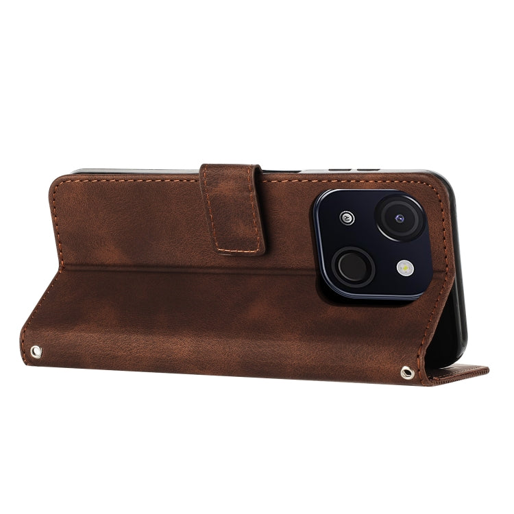 For itel A50C Dream Triangle Leather Phone Case with Lanyard
