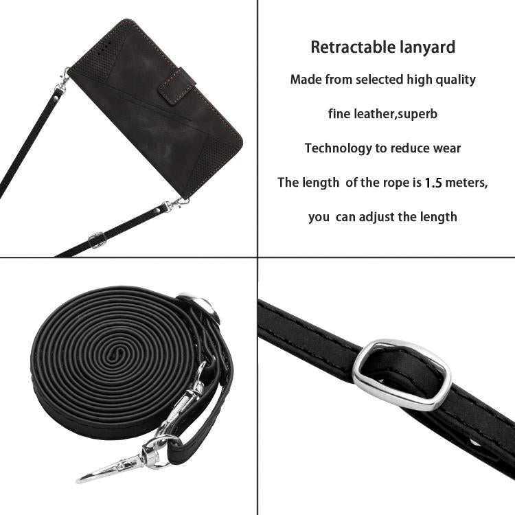 For itel A90 4G Dream Triangle Leather Phone Case with Lanyard