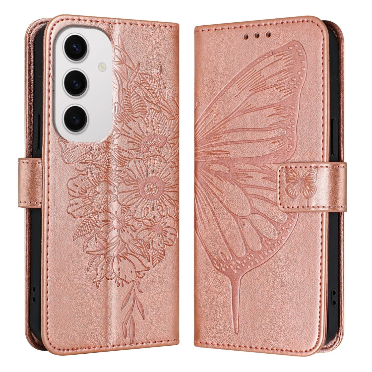 For Samsung Galaxy S24 FE 5G Embossed Butterfly Leather Phone Case
