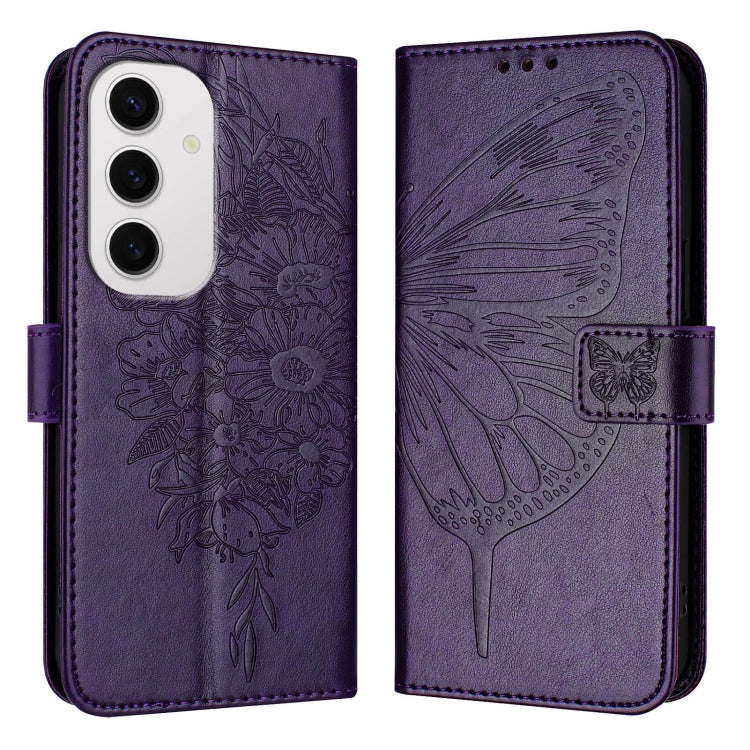 For Samsung Galaxy S24 FE 5G Embossed Butterfly Leather Phone Case