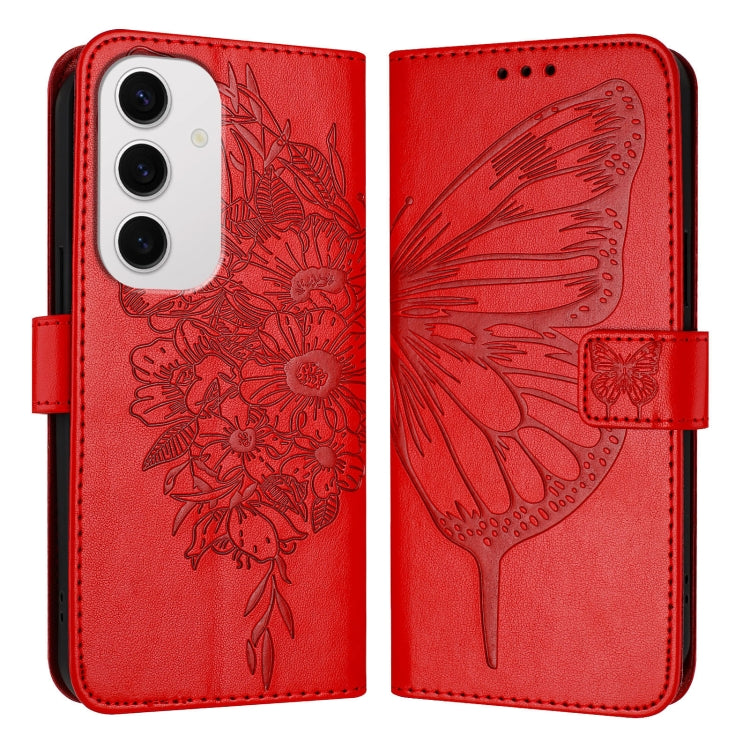 For Samsung Galaxy S24 FE 5G Embossed Butterfly Leather Phone Case