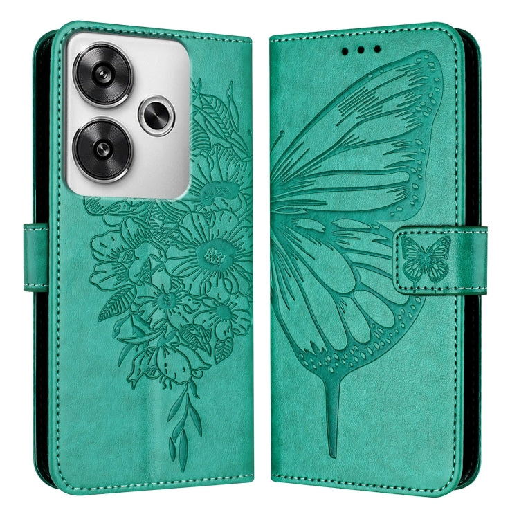 For Xiaomi Poco F6 Embossed Butterfly Leather Phone Case