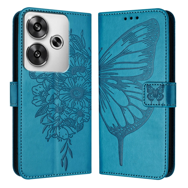 For Xiaomi Poco F6 Embossed Butterfly Leather Phone Case