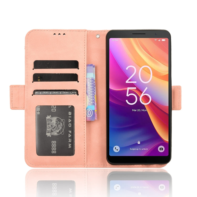 For TCL 501 4G Skin Feel Calf Texture Card Slots Leather Phone Case