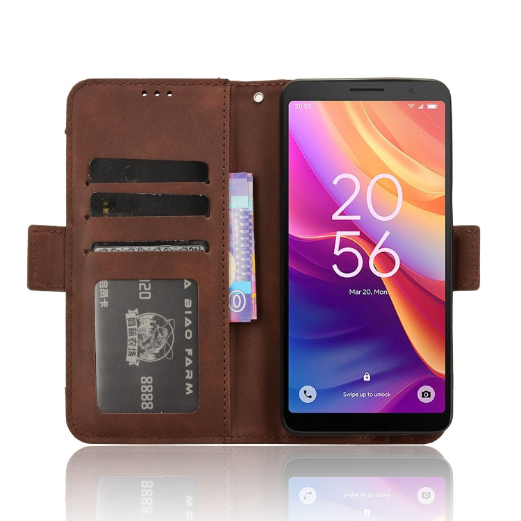 For TCL 501 4G Skin Feel Calf Texture Card Slots Leather Phone Case