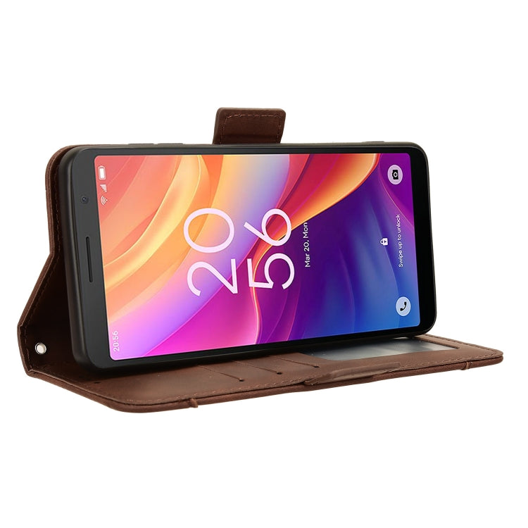For TCL 501 4G Skin Feel Calf Texture Card Slots Leather Phone Case