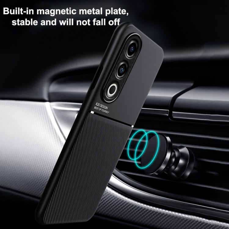 For OnePlus Ace 3V Classic Tilt Strip Grain Magnetic PC Hybrid TPU Phone Case