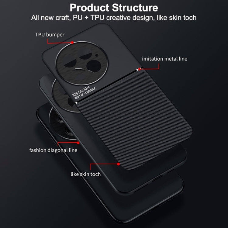 For OnePlus 13 Classic Tilt Strip Grain Magnetic PC Hybrid TPU Phone Case
