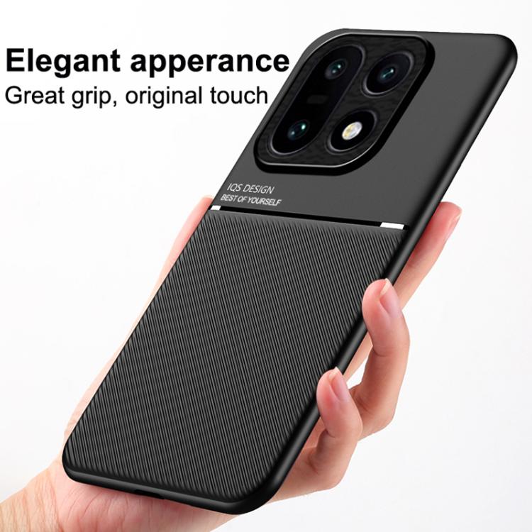 For OnePlus 15 Classic Tilt Strip Grain Magnetic PC Hybrid TPU Phone Case