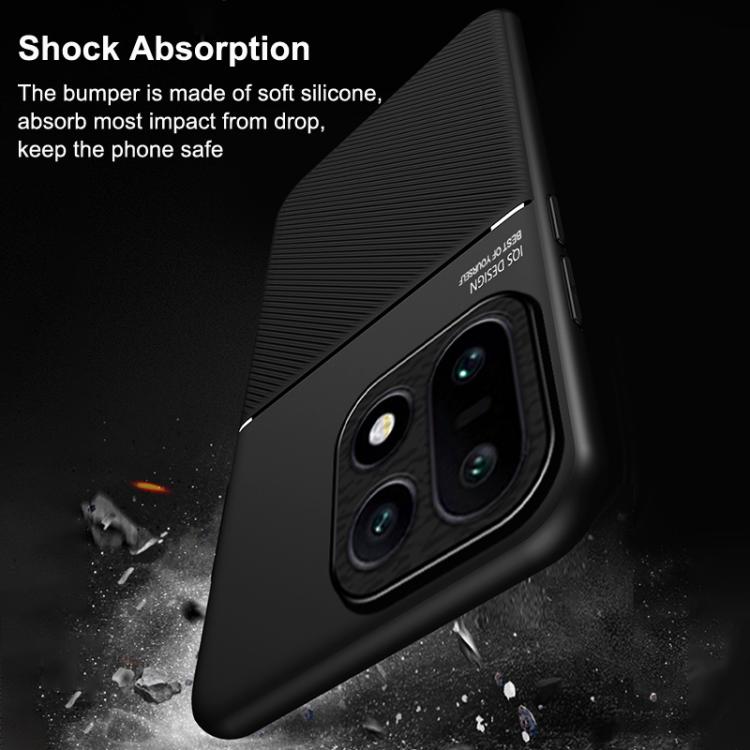 For OnePlus 15 Classic Tilt Strip Grain Magnetic PC Hybrid TPU Phone Case