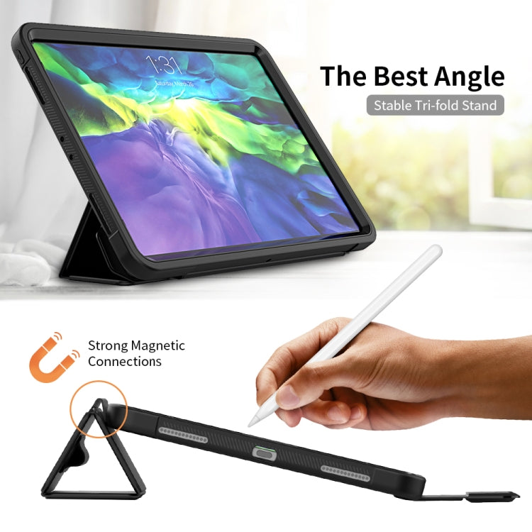 For iPad Pro 11 (2020) / (2018) Acrylic + TPU Horizontal Flip Smart Leather Tablet Case with Three-folding Holder & Pen Slot & Wake-up / Sleep Function