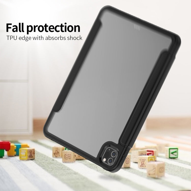 For iPad Pro 11 (2020) / (2018) Acrylic + TPU Horizontal Flip Smart Leather Tablet Case with Three-folding Holder & Pen Slot & Wake-up / Sleep Function