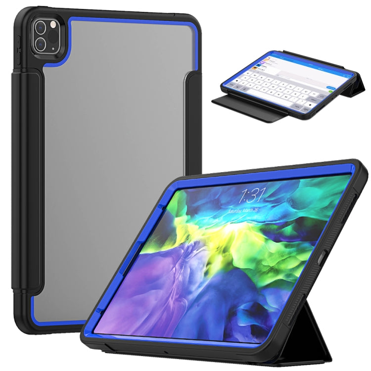 For iPad Pro 11 (2020) / (2018) Acrylic + TPU Horizontal Flip Smart Leather Tablet Case with Three-folding Holder & Pen Slot & Wake-up / Sleep Function