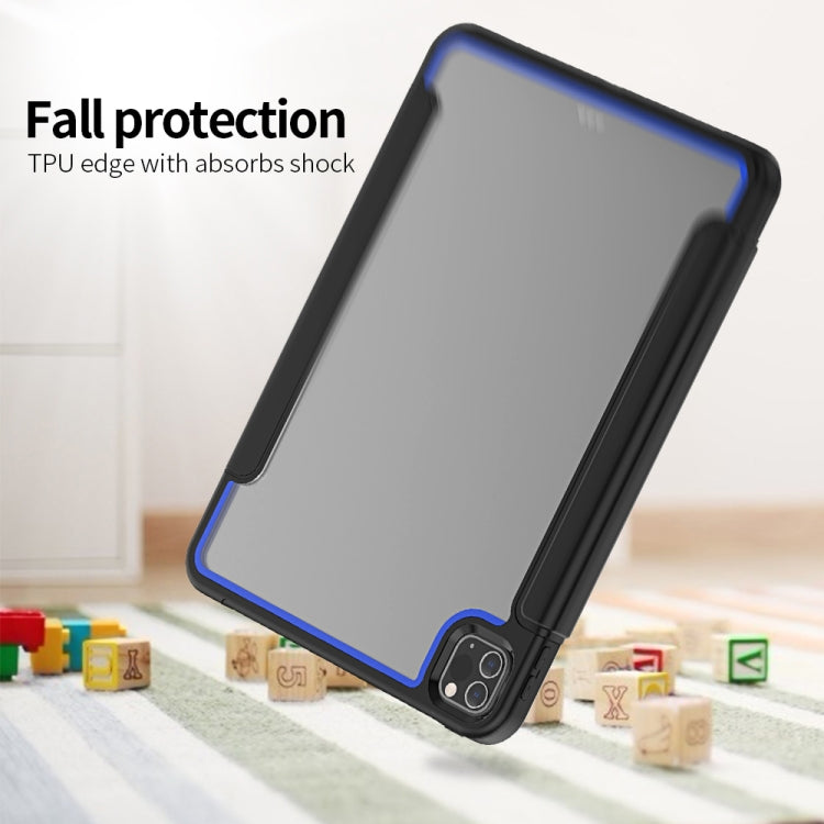 For iPad Pro 11 (2020) / (2018) Acrylic + TPU Horizontal Flip Smart Leather Tablet Case with Three-folding Holder & Pen Slot & Wake-up / Sleep Function