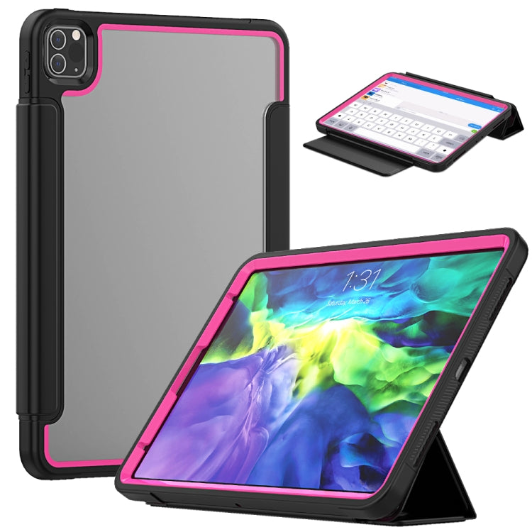 For iPad Pro 11 (2020) / (2018) Acrylic + TPU Horizontal Flip Smart Leather Tablet Case with Three-folding Holder & Pen Slot & Wake-up / Sleep Function