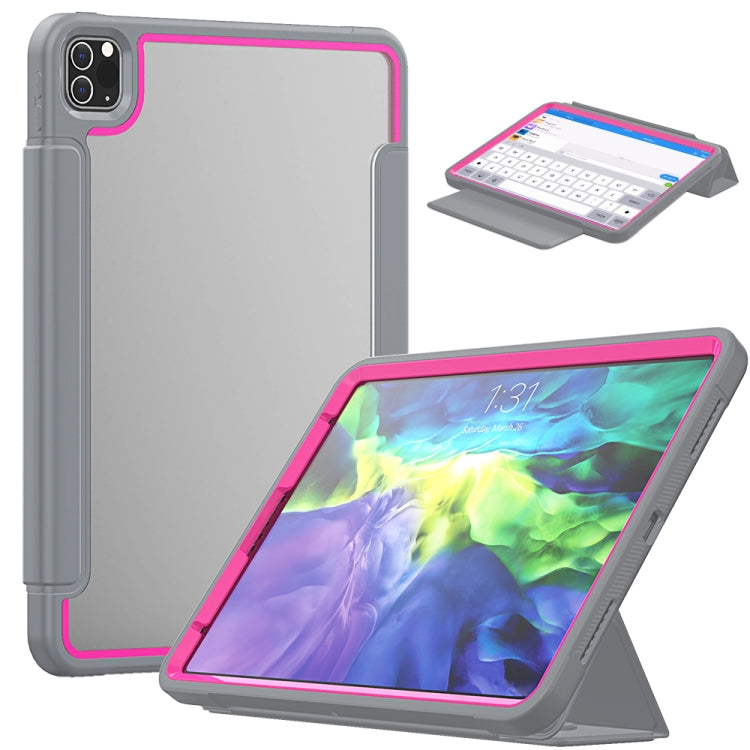 For iPad Pro 11 (2020) / (2018) Acrylic + TPU Horizontal Flip Smart Leather Tablet Case with Three-folding Holder & Pen Slot & Wake-up / Sleep Function