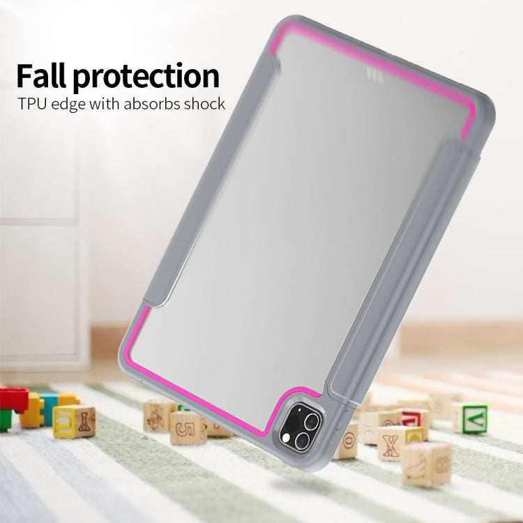 For iPad Pro 11 (2020) / (2018) Acrylic + TPU Horizontal Flip Smart Leather Tablet Case with Three-folding Holder & Pen Slot & Wake-up / Sleep Function