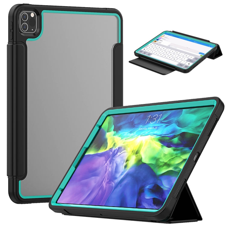 For iPad Pro 11 (2020) / (2018) Acrylic + TPU Horizontal Flip Smart Leather Tablet Case with Three-folding Holder & Pen Slot & Wake-up / Sleep Function