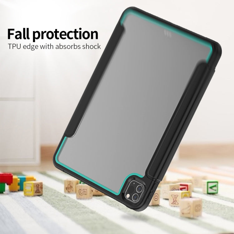 For iPad Pro 11 (2020) / (2018) Acrylic + TPU Horizontal Flip Smart Leather Tablet Case with Three-folding Holder & Pen Slot & Wake-up / Sleep Function