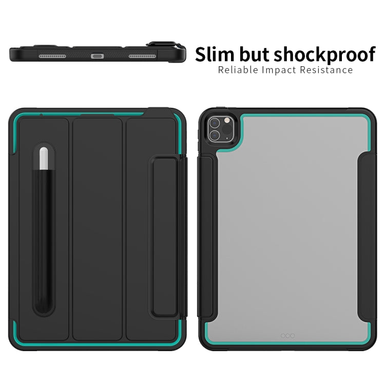 For iPad Pro 11 (2020) / (2018) Acrylic + TPU Horizontal Flip Smart Leather Tablet Case with Three-folding Holder & Pen Slot & Wake-up / Sleep Function
