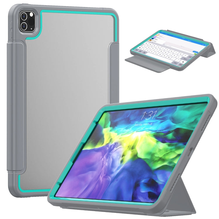 For iPad Pro 11 (2020) / (2018) Acrylic + TPU Horizontal Flip Smart Leather Tablet Case with Three-folding Holder & Pen Slot & Wake-up / Sleep Function