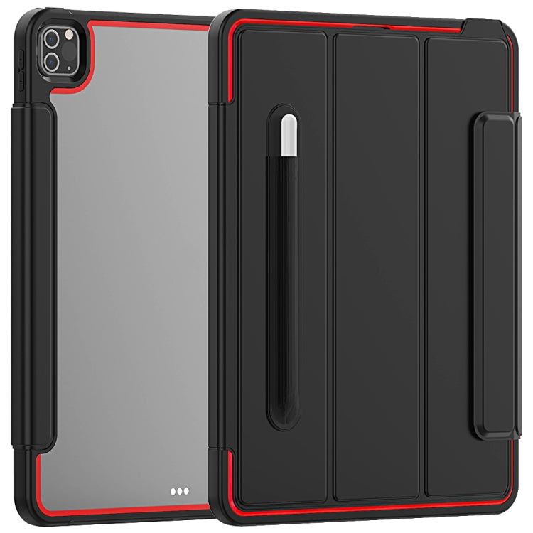 For iPad Pro 12.9 (2020) / (2018) Acrylic + TPU Horizontal Flip Smart Leather Tablet Case with Three-folding Holder & Pen Slot & Wake-up / Sleep Function
